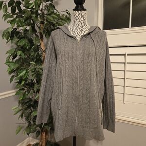 BloomChic Heather Gray Hooded Cardigan